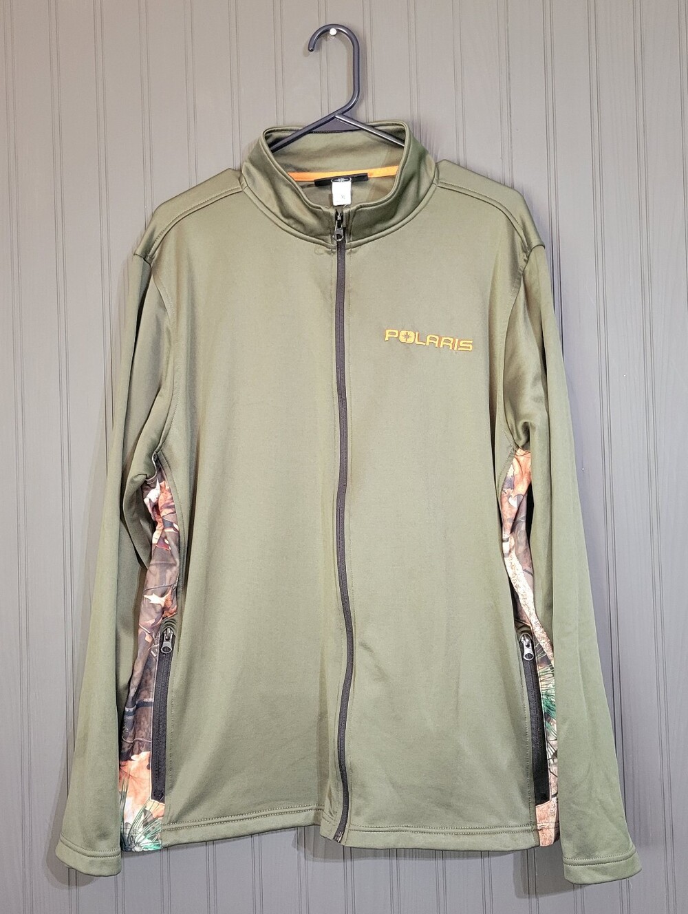 Polaris Orv Camo Tech Full Zip Sweatshirt Jacket Long Sleeve Camo Green Men's XL